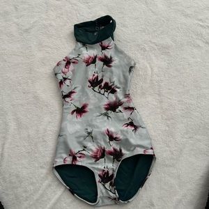 Purple Pixies Green Floral Leotard